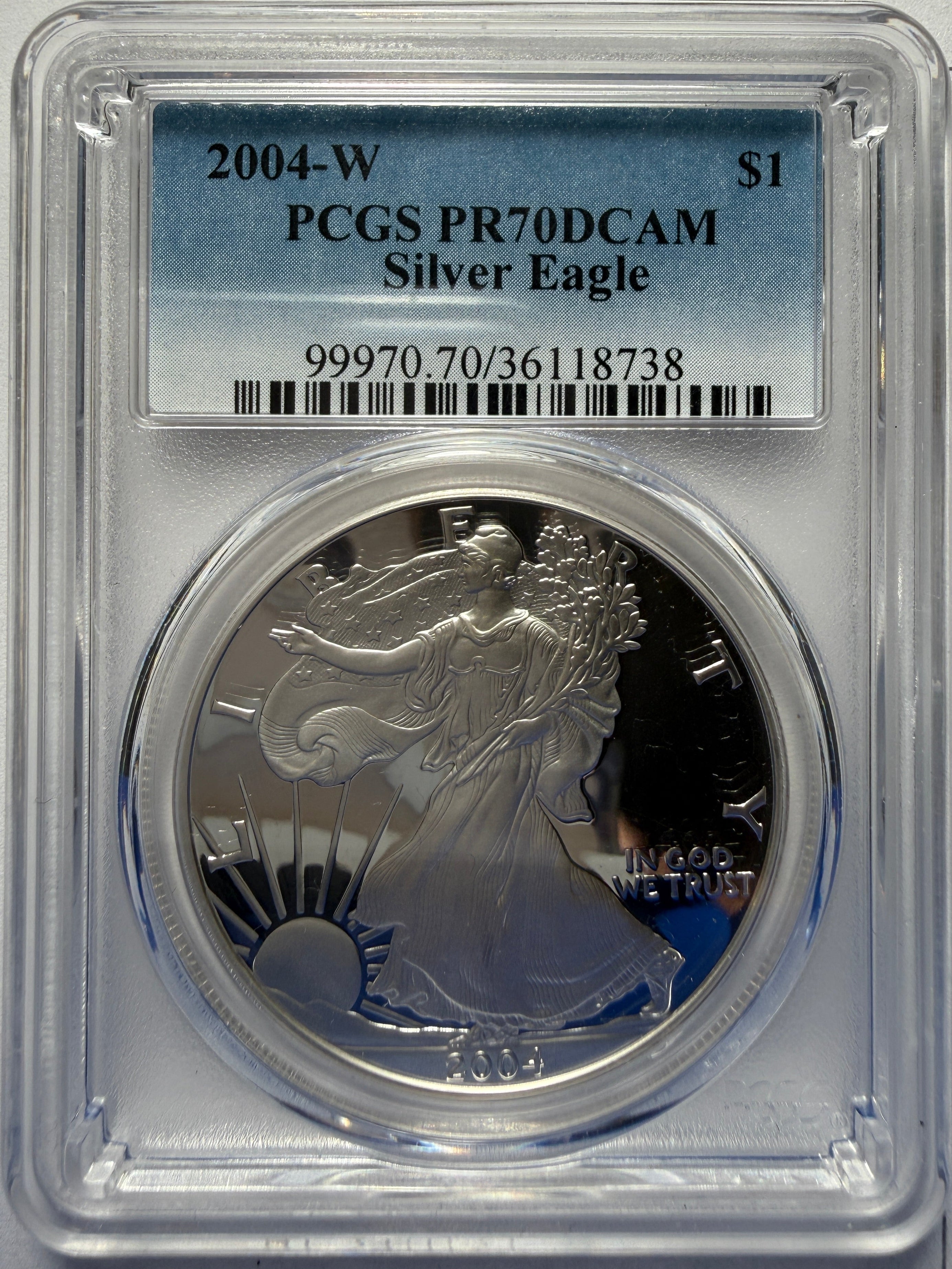 2004-W American Silver Eagle PCGS PR70 DCAM
