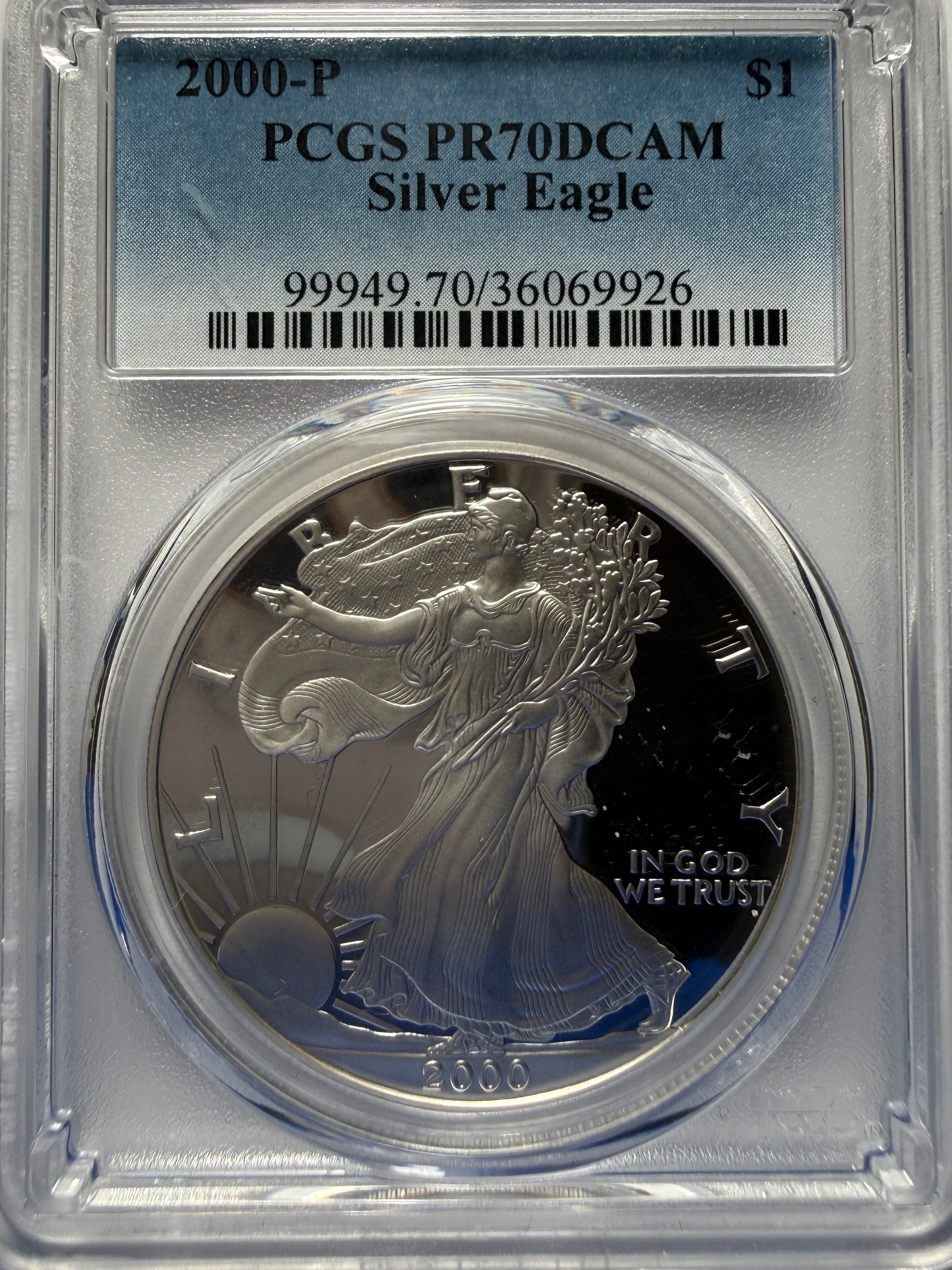 2000-P American Silver Eagle PCGS PR70 DCAM