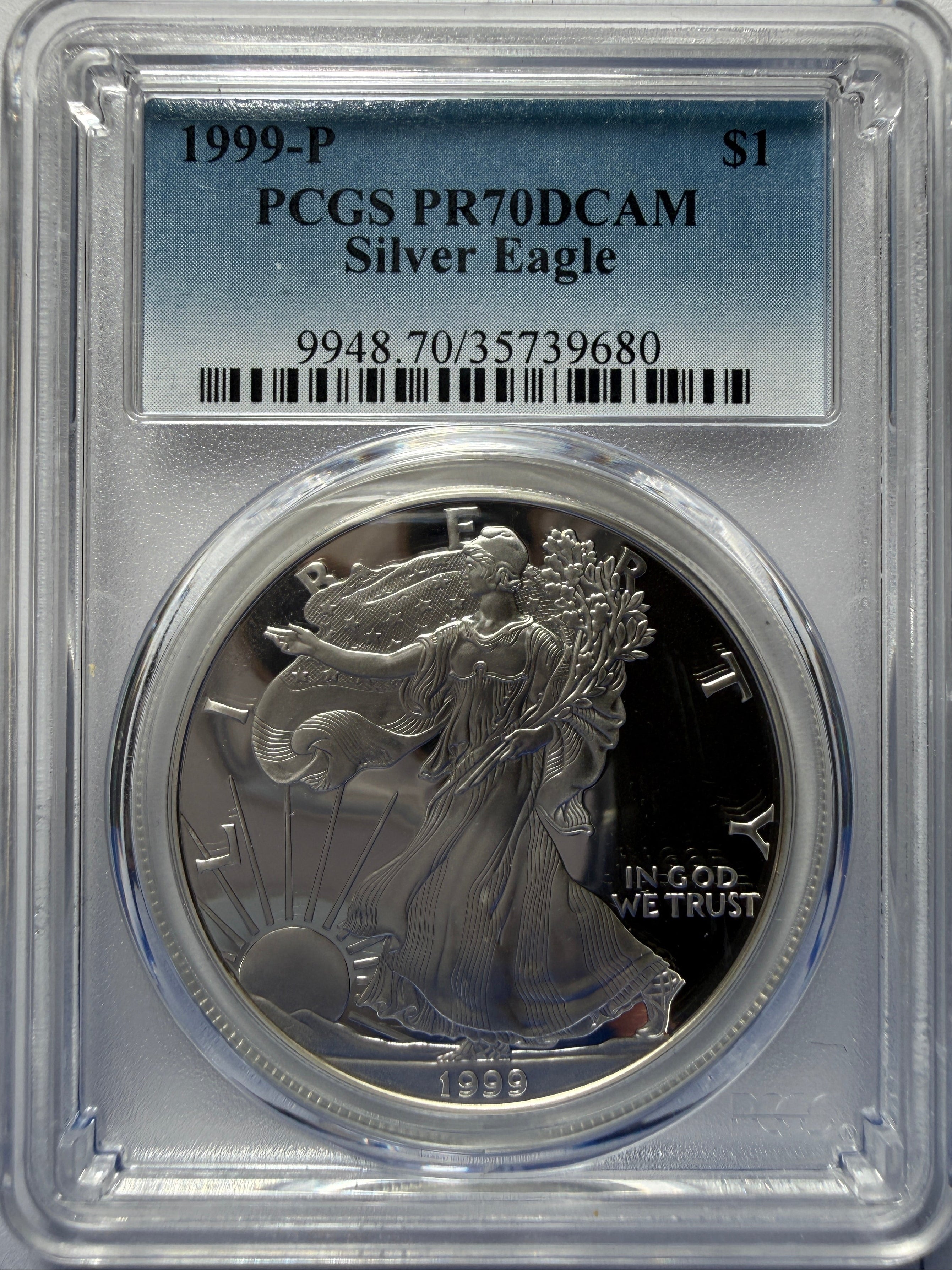 1999-P American Silver Eagle PCGS PR70 DCAM